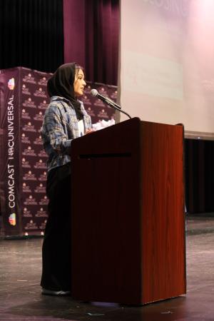 A speaker during the SYEP ceremony.