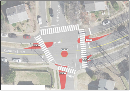 Concept image showing locations of mural within the intersection.