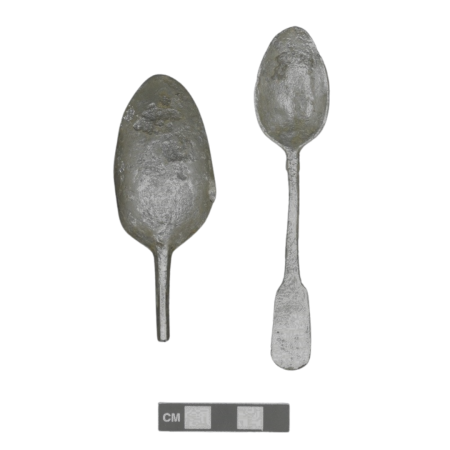 Two metal spoons